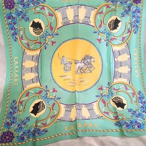 Vintage 1960s 60s Caesars Palace Exclusive Chariot Theme Silk Scarf
